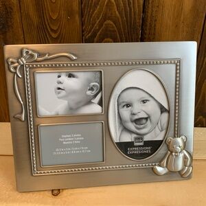 Expressions Silver Frame with Bow and Bear Design